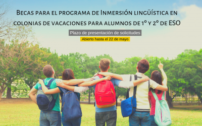Becas para el programa de Inmersión lingüística en colonias de vacaciones