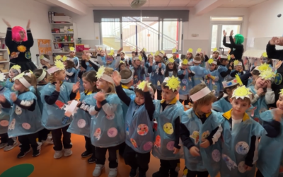 Nuestros pequeños de 2º ciclo de Infantil celebrando el Carnaval de este año