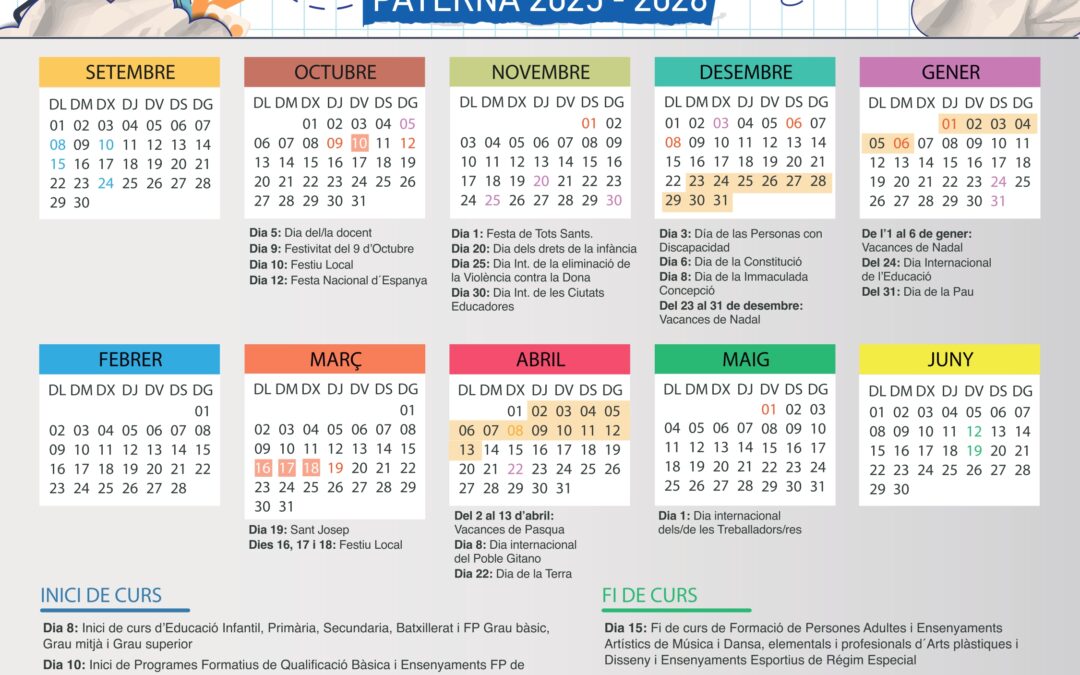 Calendario Escolar Curso 2025 – 2026